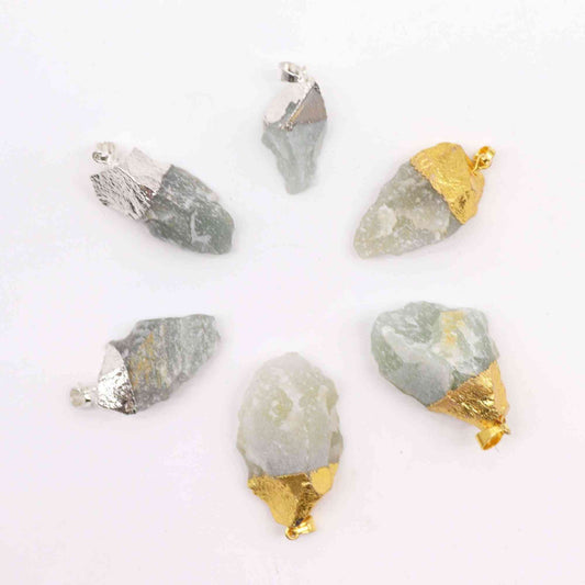 Pendentifs en sodalite indienne plaqués argent (6 pièces assorties)