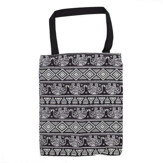 Bolsa Tote Clásica con Cremallera (Motivo Elefantes) 40x34cm