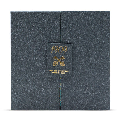 Tarjeta de Tarot con Foil en Oro y Turquesa - Conjunto de Regalo - Cartas del Tarot y paños de lectura