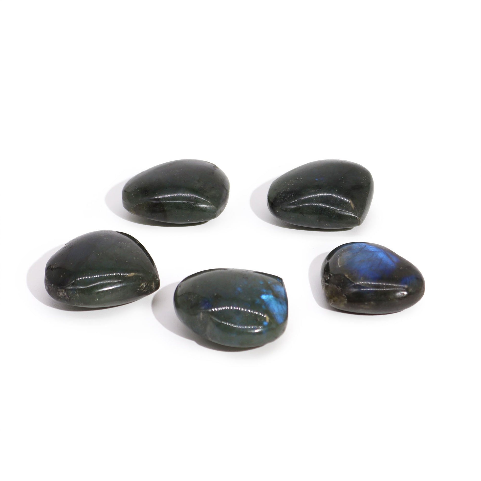Piedras de Labradorita de Madagascar - Corazon (aprox 17-31g 30- 40mm) - Piedras de Labradorita de Madagascar