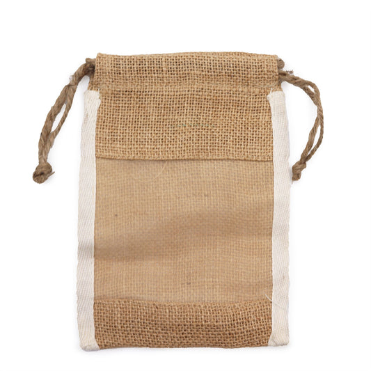 Bolsa Mediana de Yute Lavada - 21x15cm