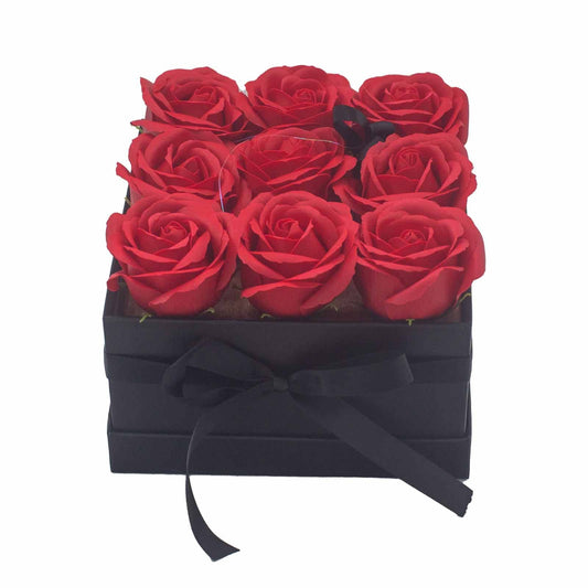 Caja de Regalo - Rosas de Jabón · 9 ud Rojo