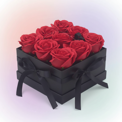 Caja de Regalo - Rosas de Jabón · 9 ud Rojo