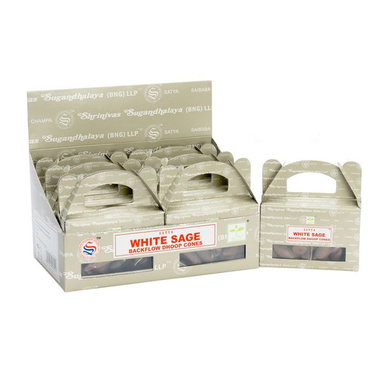 Caja de 24 Conos de Reflujo - Satya Salvia Blanca - Conos Satya de Reflujo