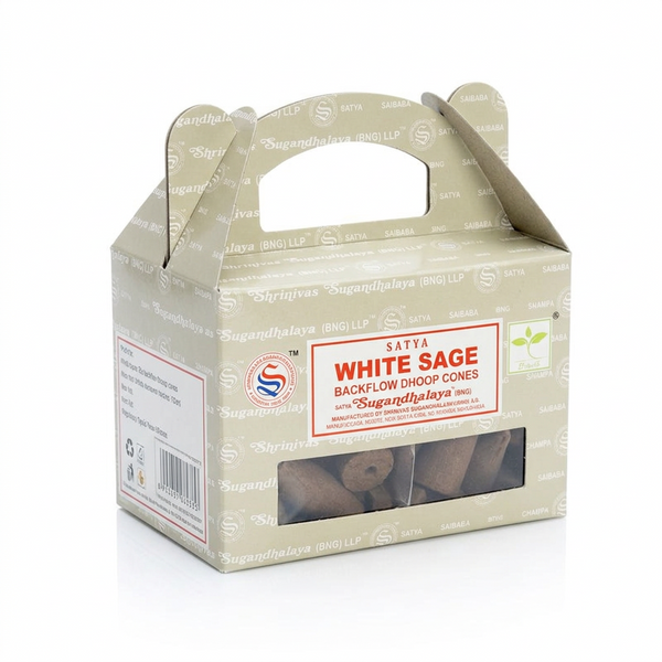 Caja de 24 Conos de Reflujo - Satya Salvia Blanca