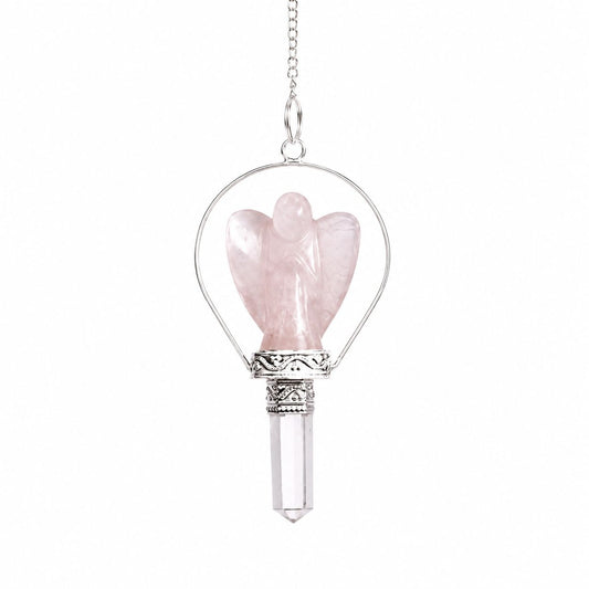 Péndulo ángel cuarzo rosa