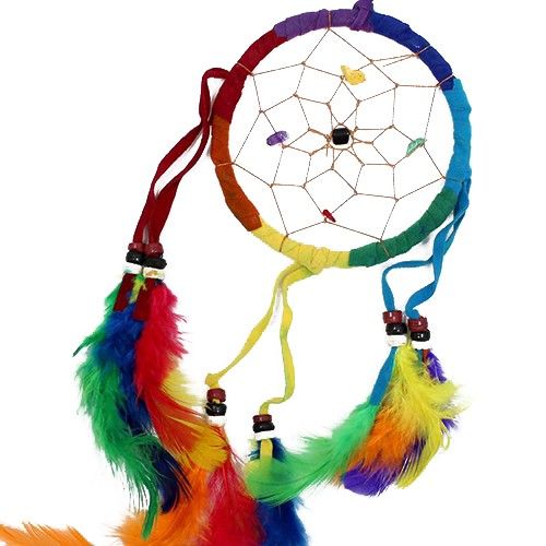 Bali dream catcher medium hoop - Rainbow