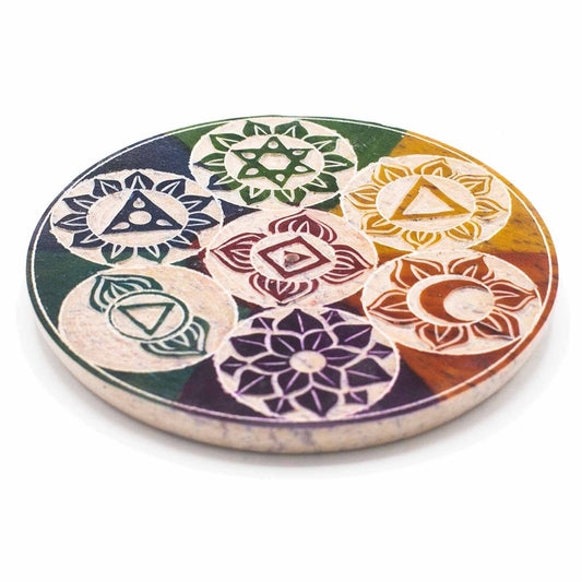 Porta Incienso de Cono en Disco de Esteatita 10 cm – Siete Chakras