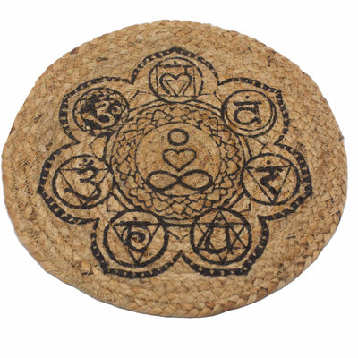 Set de table individuel naturel - Jute 30cm - Imprimé Chakra