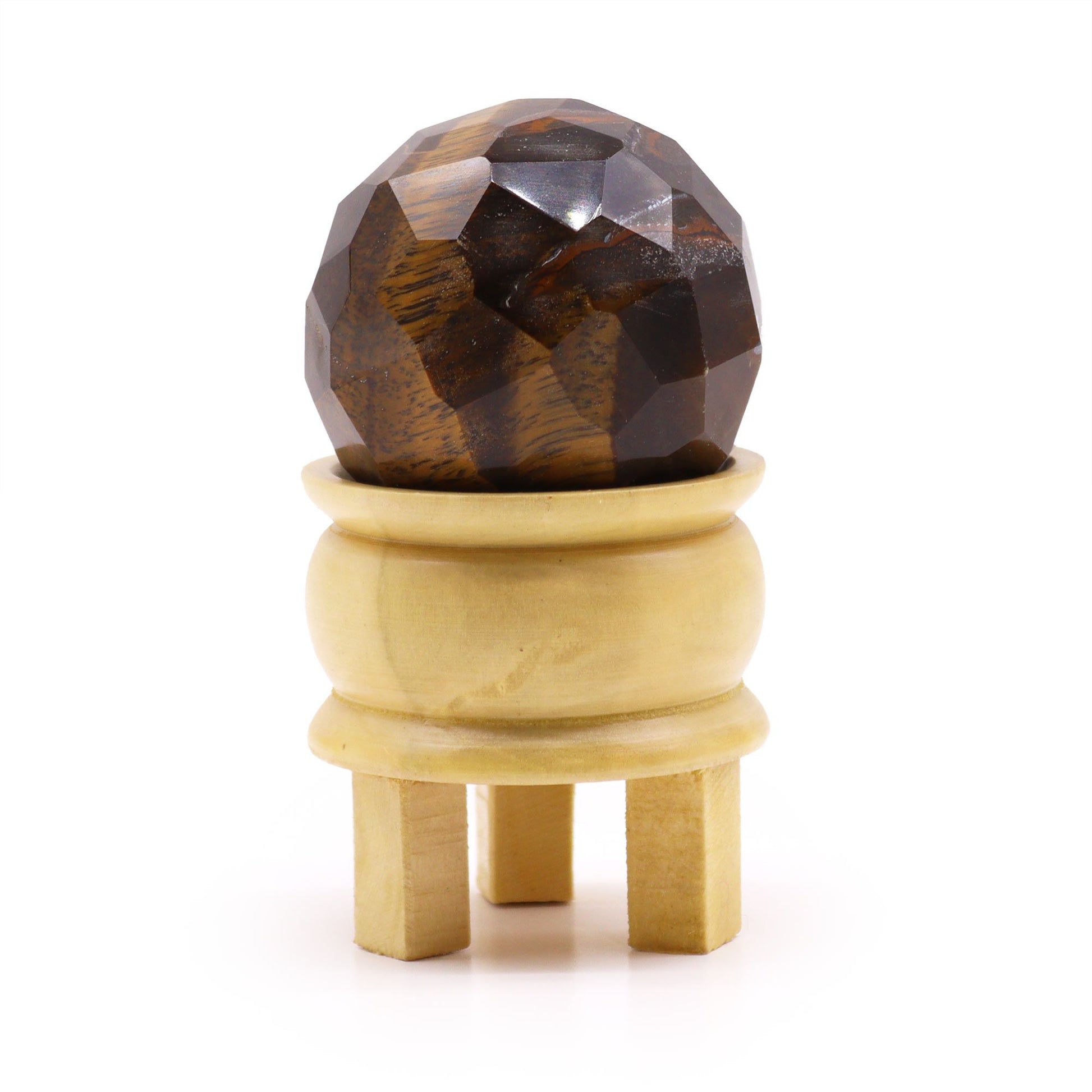 Bola Curativa de Piedras Preciosas y soporte - Ojo de tigre - Bolas curativas de piedras preciosas