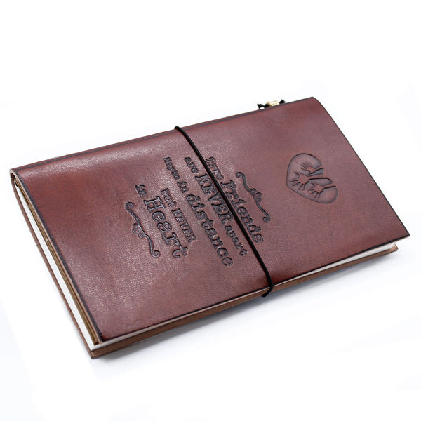 Leather Journal - True Friends - Brown (80 pages)