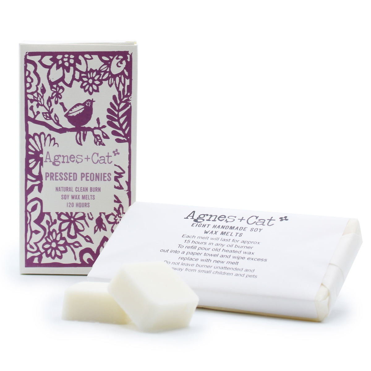 Agnes + Cat Caja de 8 pastillas de cera derretibles - Peonías prensadas - Agnes + Cat Soy Wax Melts