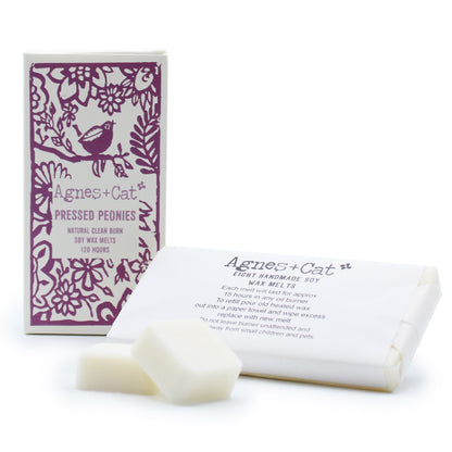 Agnes + Cat Caja de 8 pastillas de cera derretibles - Peonías prensadas - Agnes + Cat Soy Wax Melts