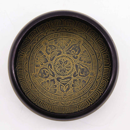 Cuenco tibetano Earth Powder - Mantra Five Buddha - 16cm