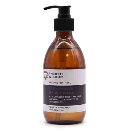 Aceite de Masaje y Baño de Aromaterapia - Lavanda Somnolienta 300 ml