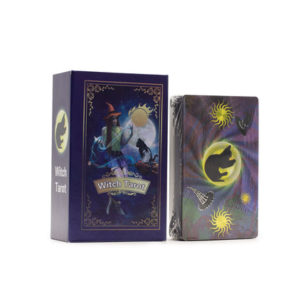 Conjunto de cartas de Tarot con lámina púrpura - Tarot de la Bruja - con folleto