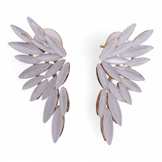 Pendientes de Cristal Vintage - Alas de ángel - Perla