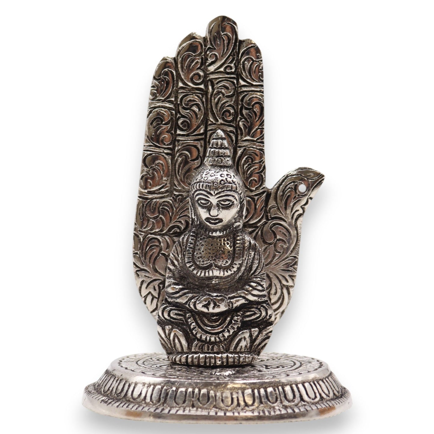 Mano Buda Porta Incienso 13x9cm - Portainciensos de aluminio hechos a mano