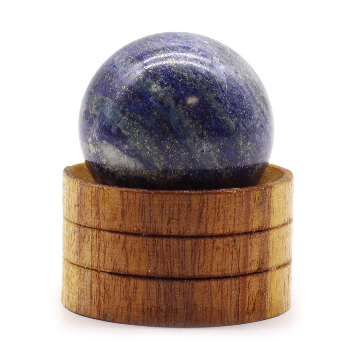 Esfera de cristal de 40 mm - Lapislázuli afgano con soporte - Esferas de cristal de gema con soporte
