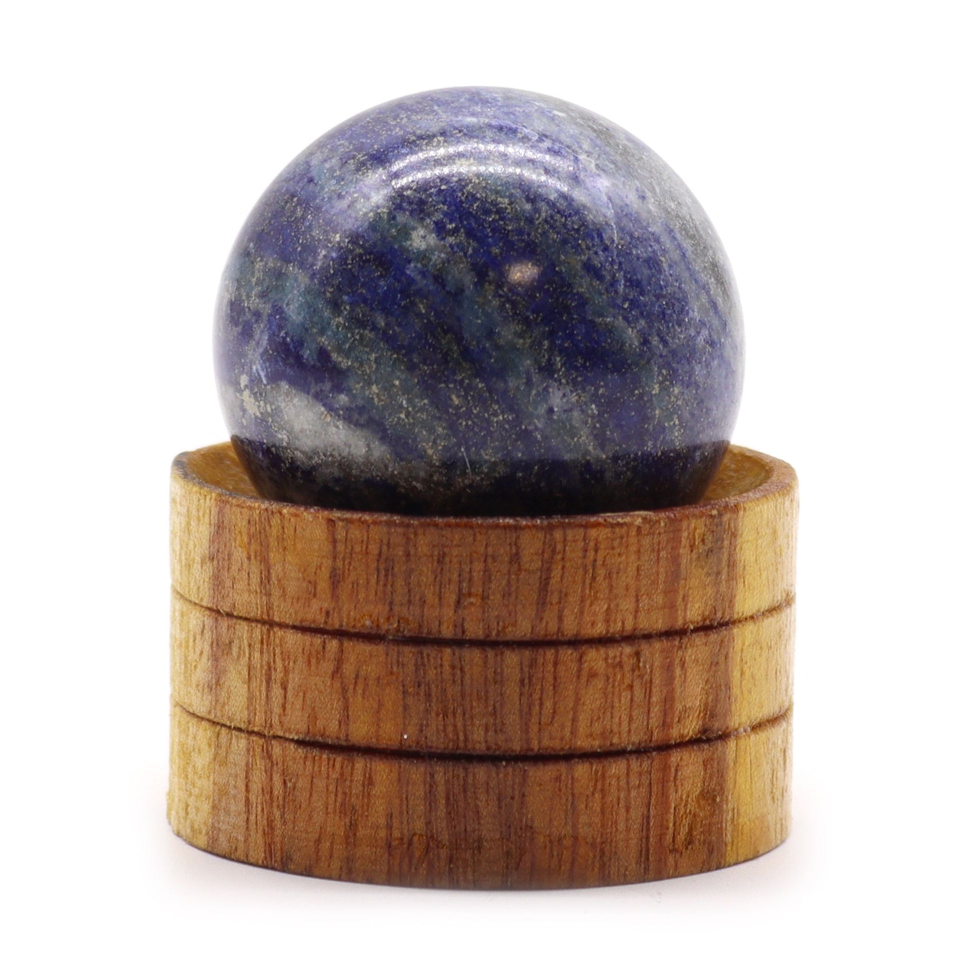 Esfera de cristal de 40 mm - Lapislázuli afgano con soporte - Esferas de cristal de gema con soporte
