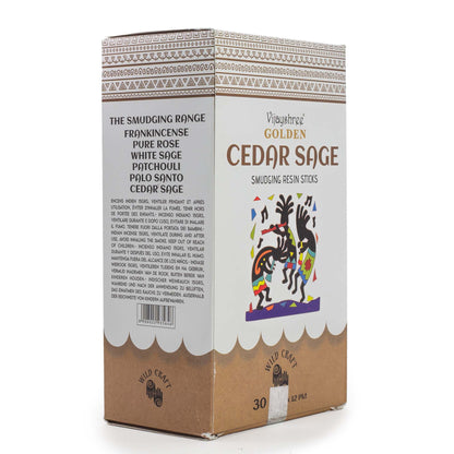 Varillas de resina para difuminar salvia y cedro dorado 30g (6 unidades)