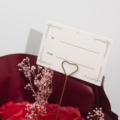 Ramo de Rosas de Jabón Rojas · «El Amor es Eterno» · Con Tarjeta