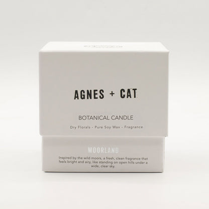 Vela de Cera de Soja Botánica Agnes + Cat - Moorland - Agnes + Cat Velas botánicas de cera de soja, 70 horas