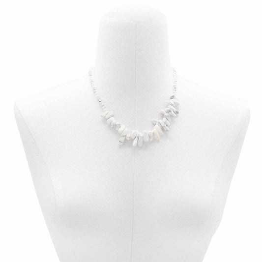 Collier de pierres précieuses Longstone - Jaspe blanc