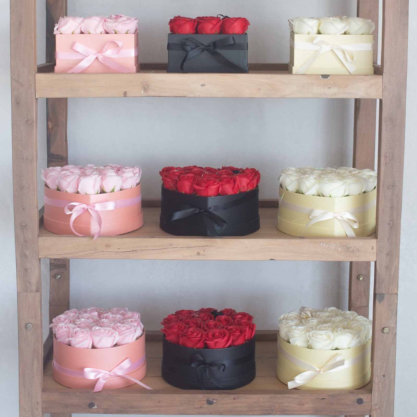 Caja de Regalo - Rosas de Jabón · 14 ud Rojo Redonda