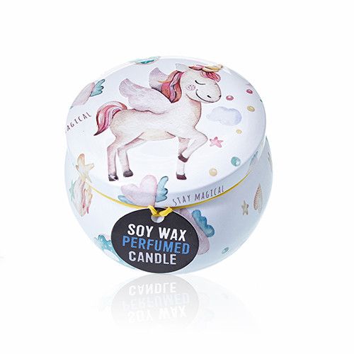 Vela artistica de Hojalata - Unicornios-Piedra Lunar - Velas Artisticas de Hojalata, 23 horas