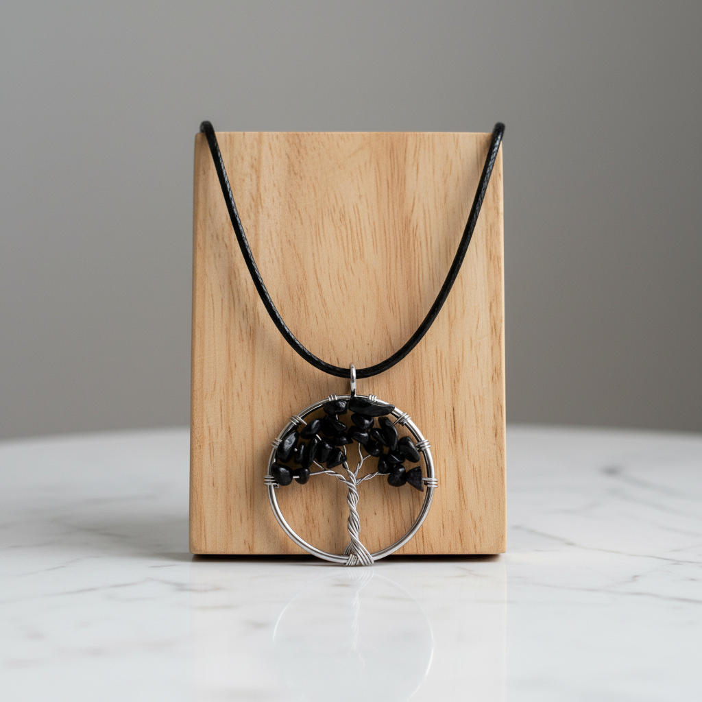 Colgante Árbol de la Vida - Ágata Negra