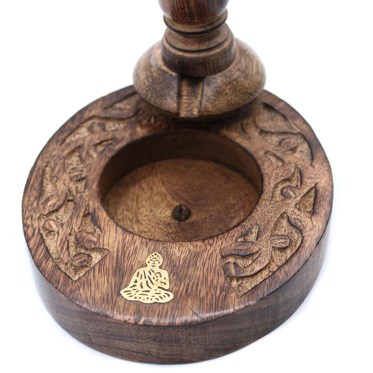 Sm Quemador Inverso Madera de Mango - Brass Buddha - Quemador de Flujo Inverso de Madera de Mango