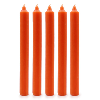 Velas a Granel de Color Sólido - Naranja Rústico - Paquete de 10 - Velas de Cena de Color Sólido - Pack de 10 Unidades