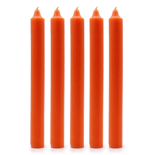 Velas a Granel de Color Sólido - Naranja Rústico - Paquete de 10 - Velas de Cena de Color Sólido - Pack de 10 Unidades