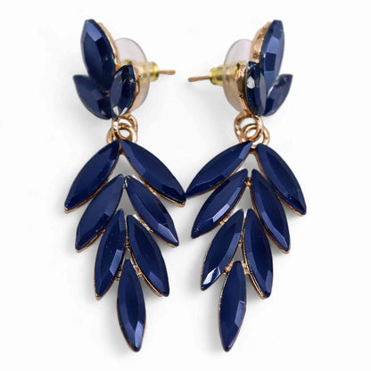 Pendientes de Cristal Vintage - Largo - Azul