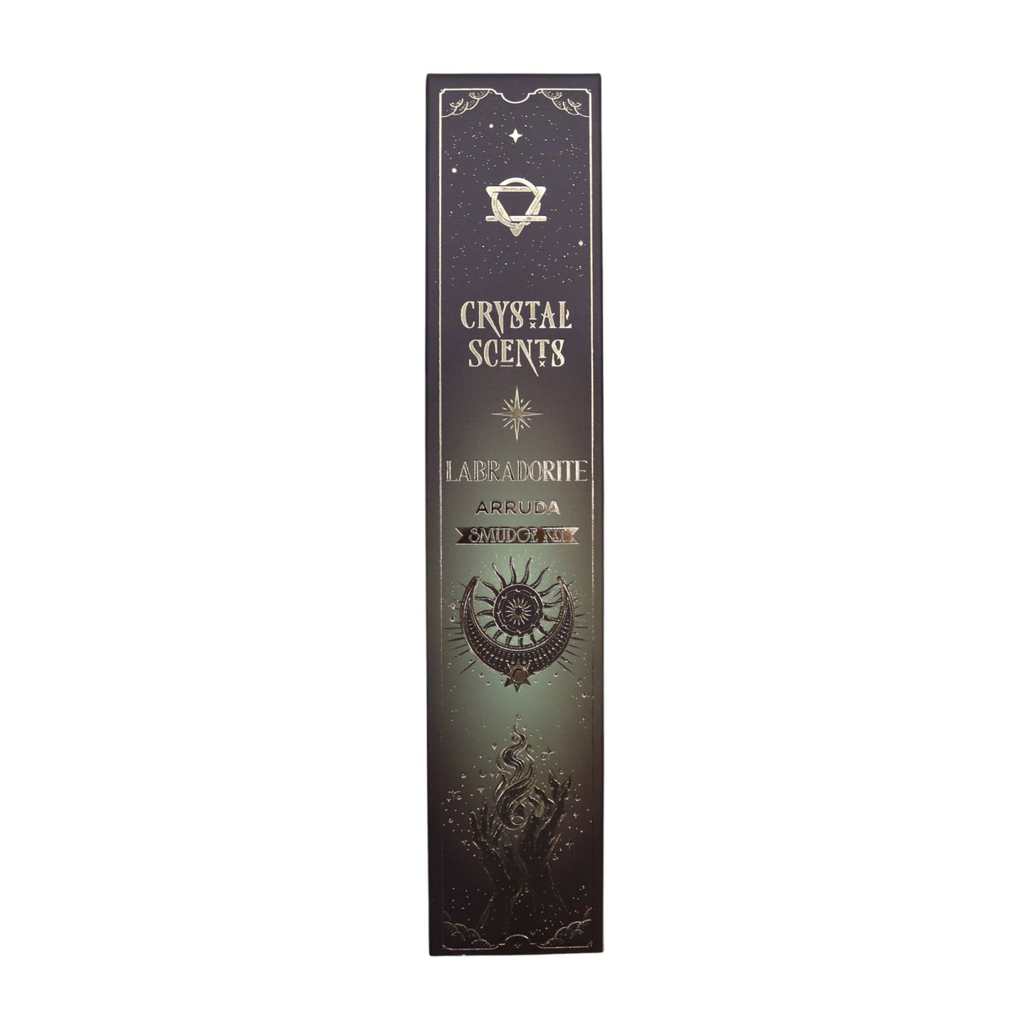 Cristal de Labradorita Aromas de Purificación Incienso - Ruda - Incienso Smudge de Crystal Scents, Artisan Product