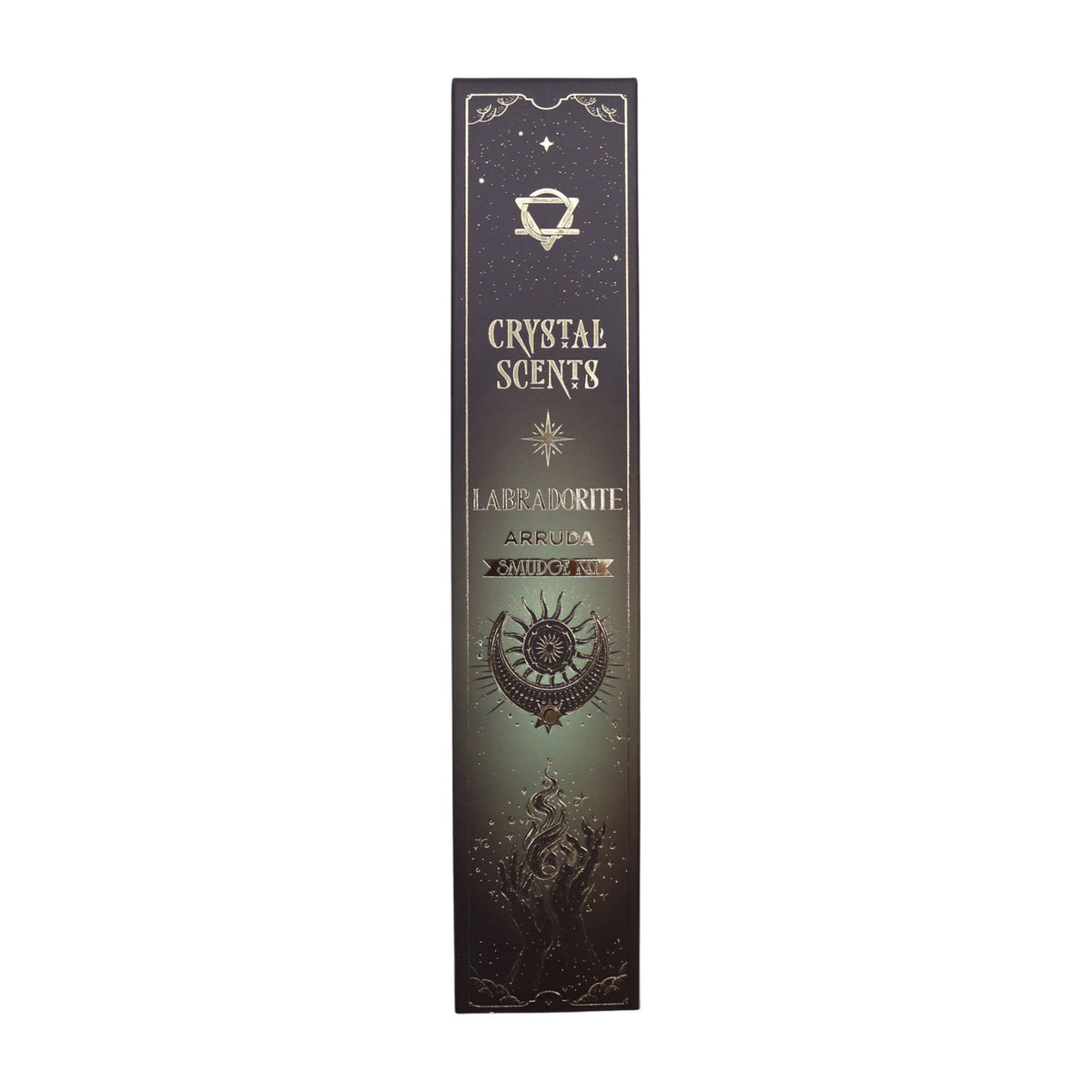 Cristal de Labradorita Aromas de Purificación Incienso - Ruda - Incienso Smudge de Crystal Scents, Artisan Product