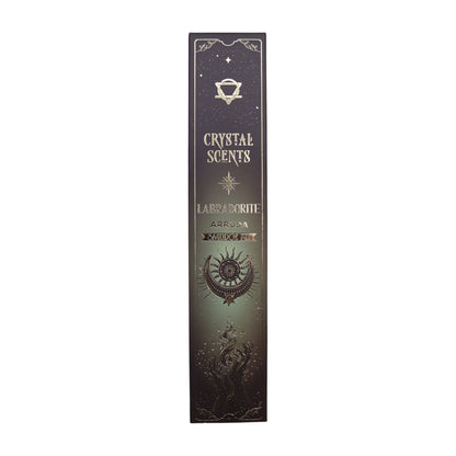 Cristal de Labradorita Aromas de Purificación Incienso - Ruda - Incienso Smudge de Crystal Scents, Artisan Product