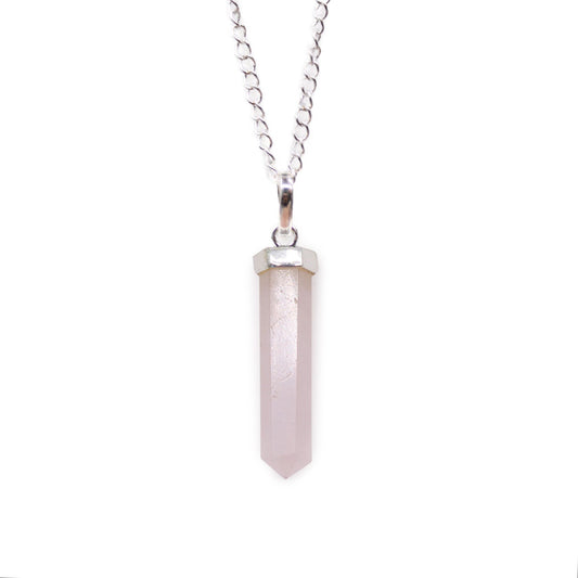 Classic Gemstone Point Pendant - Rose Quartz