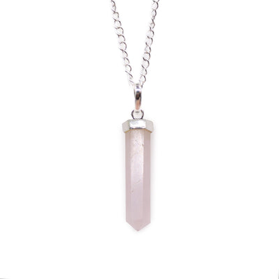 Classic Gemstone Point Pendant - Rose Quartz