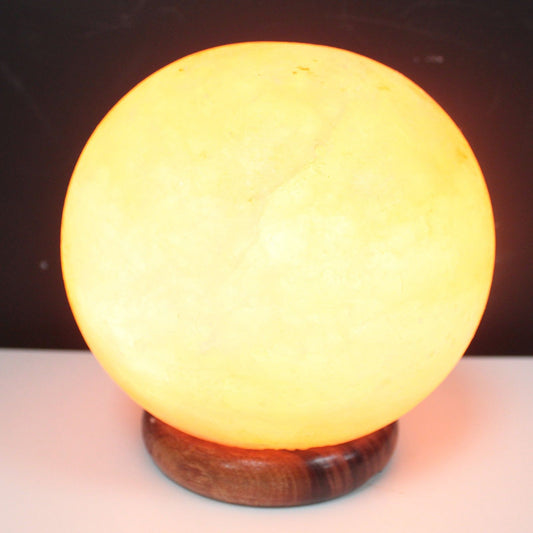 Salt ball lamp - Wooden base