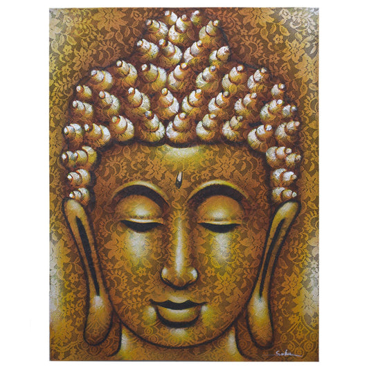 Cuadro de Buda · Detalle de Brocado en Oro
