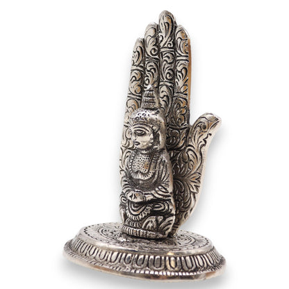 Mano Buda Porta Incienso 13x9cm - Portainciensos de aluminio hechos a mano