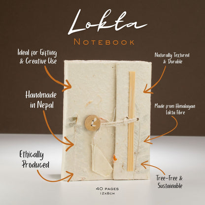 Libreta de flores mixtas de Lokta en mini (12x8cm) con 40 hojas