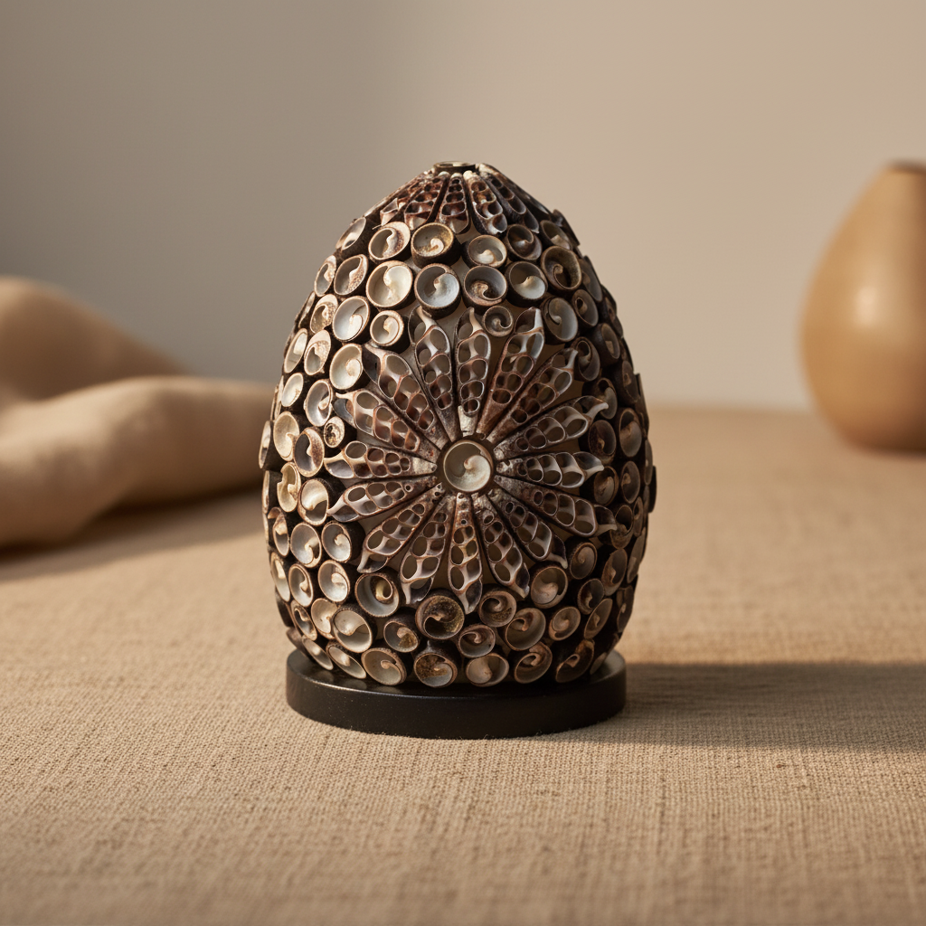 Lámpara Boho Sea Shell - Chocolate Twist Ovalada - 15cm