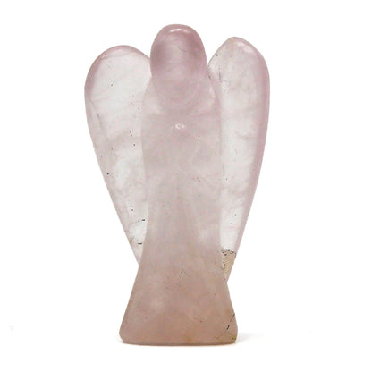 Ángel de piedra preciosa tallada a mano - cuarzo rosa - Figuras de Piedras Preciosas