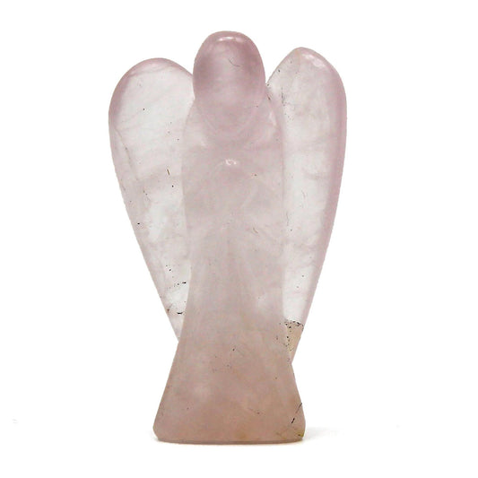 Ángel de piedra preciosa tallada a mano - cuarzo rosa - Figuras de Piedras Preciosas