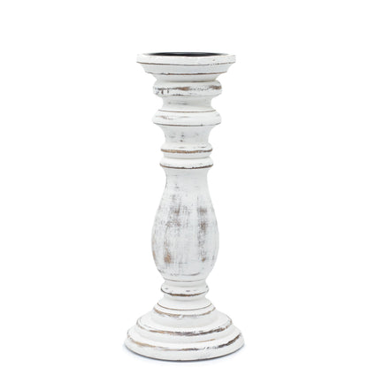Candelero Clásico - Blanco - 30x10cm - Mediano - Candelabros de Madera