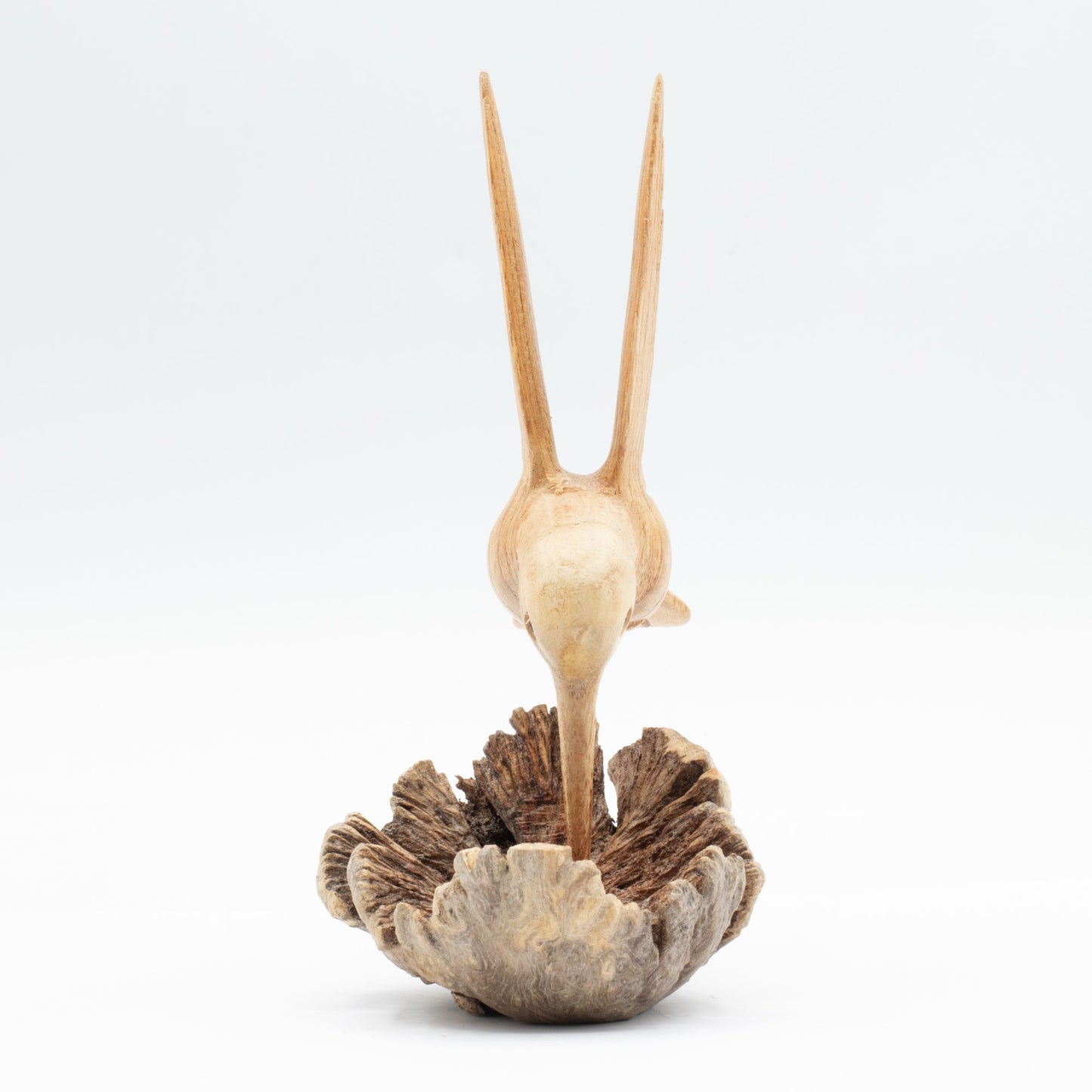 Hecho a mano Tallado artístico en madera parásita - Colibrí bebedor de néctar