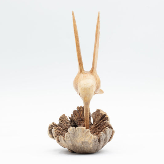 Handmade Artistic Parasitic Wood Carving - Nectar-drinking Hummingbird